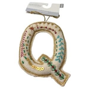 Festive Letter Q Christmas Ornament